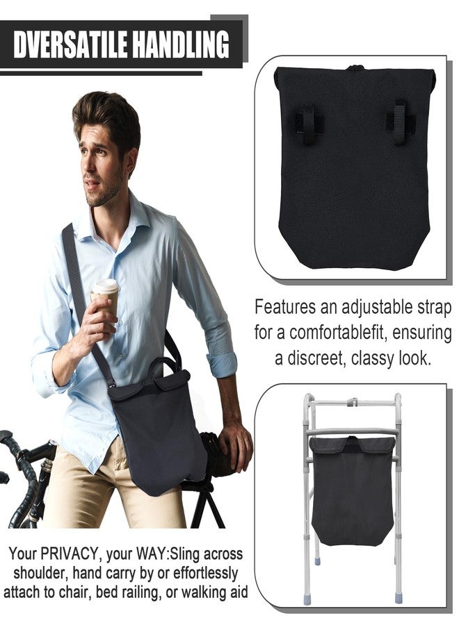 Vincreem Catheter Bag Holder, 2000ml Urine Drainage Bag Holder with Catheter Pipe Cover Drain Tube Cover Adjustable Strap, Soft Diving Fabric Secure Discreet for Urostomy Black - Image 5
